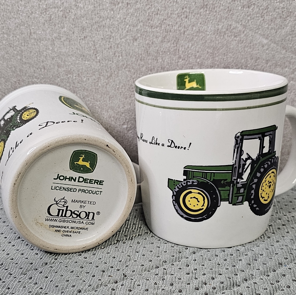 Set Of 2, COFFEE MUGS, JOHN DEERE LICENSED COLLECTIBLES,  His N Hers